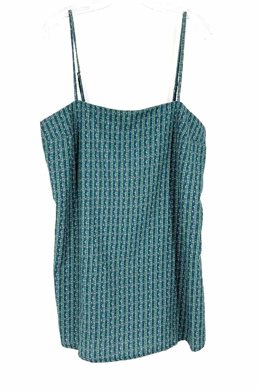 Faherty Size L Blue/Green Print Stripe NEW Dresses Dress